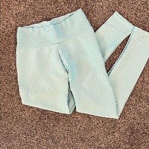 SHEIN Light Blue Textured Leggings